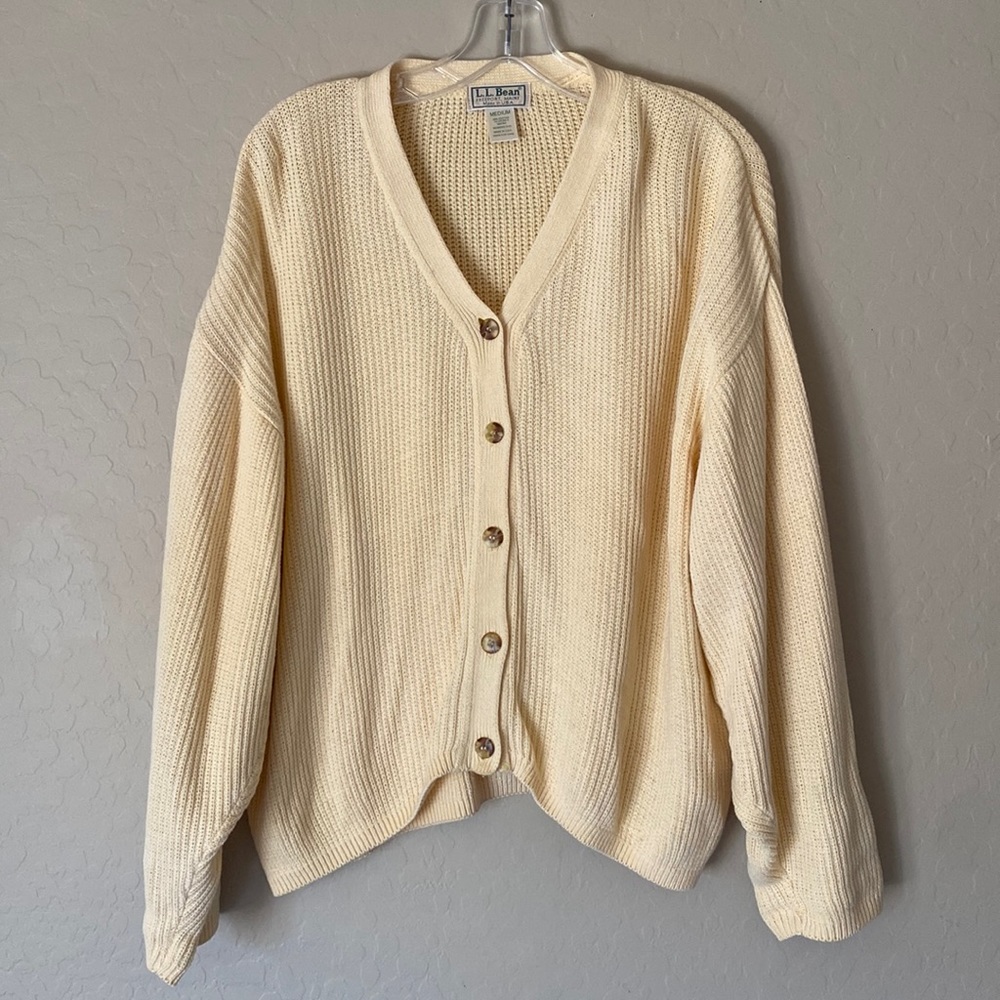 Ll Bean, medium cardigan sweater with buttons